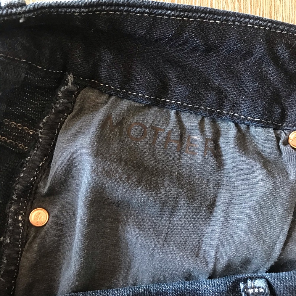 MOTHER Dark Blue HightWaisted Ankle Fray Sz 28 - Picture 8 of 8